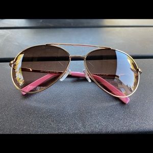 Lilly Pulitzer Gold & Pink Aviator Sunglasses